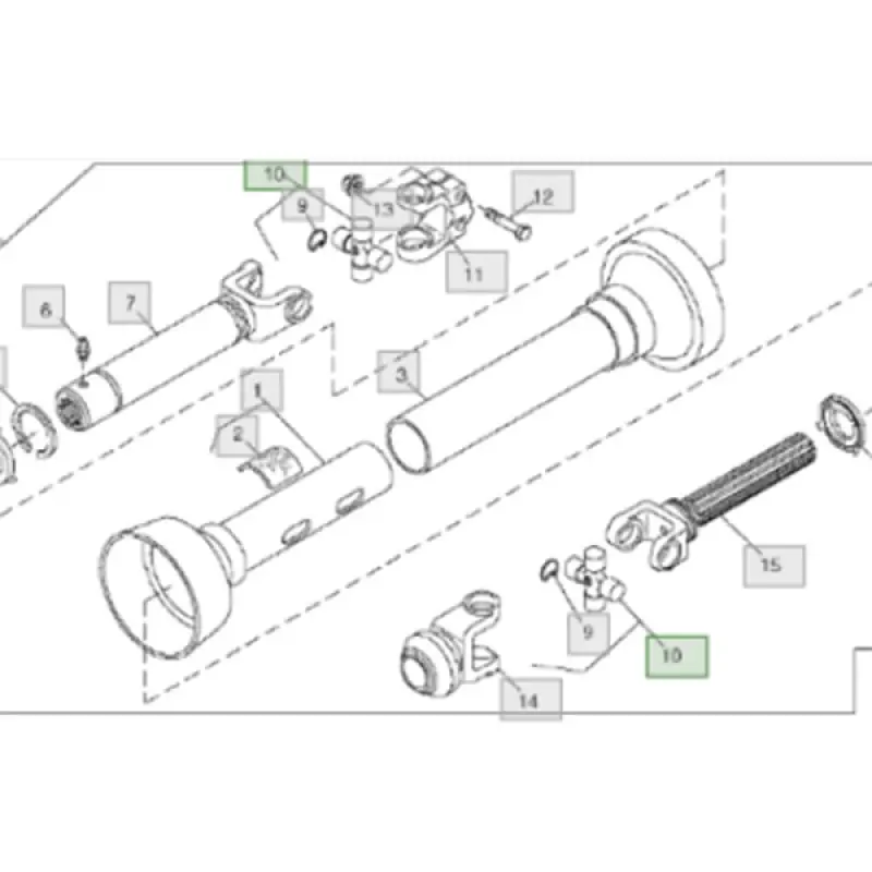 AH202474 Intermediate Shaft Cross John Deere ORIGINAL