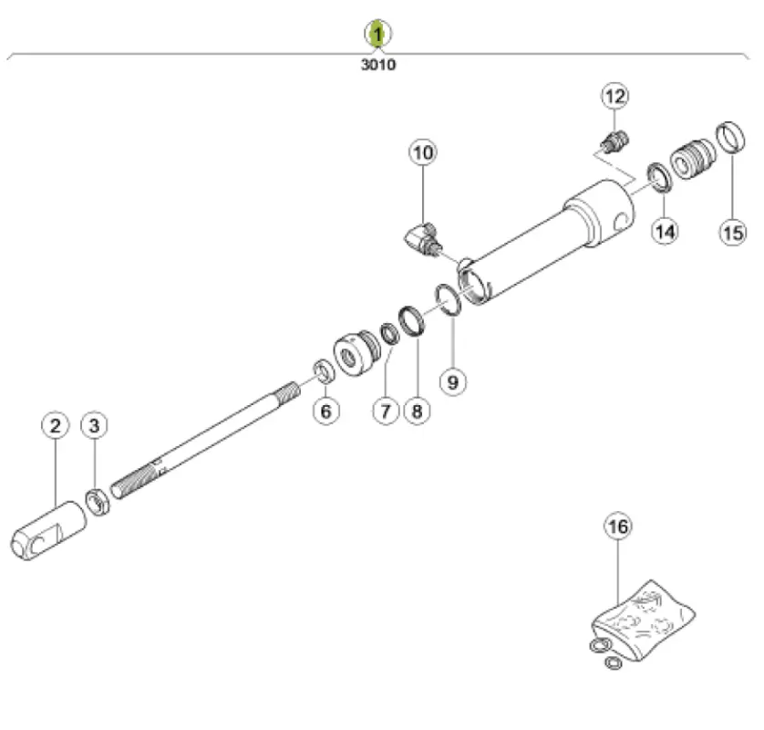 000040797.3 Siłownik hydrauliczny do regulacji klepiska Claas