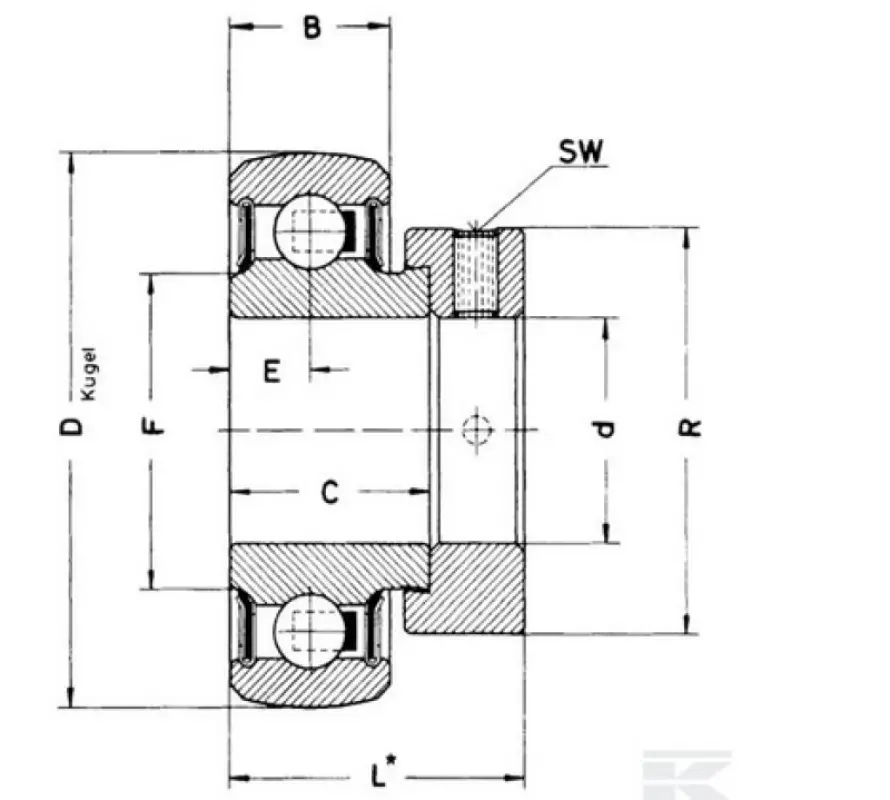 UY 206 2S.H FKL Fixed Ball Bearing