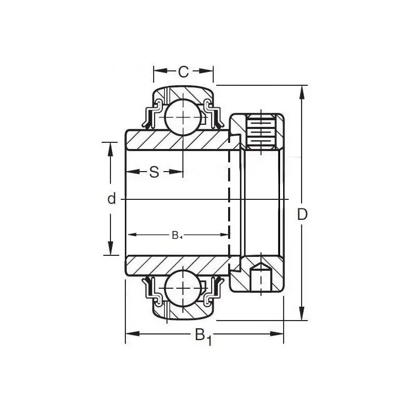 YEL 207-2RF/VL065 Łożysko kulkowe samoblokujące SKF