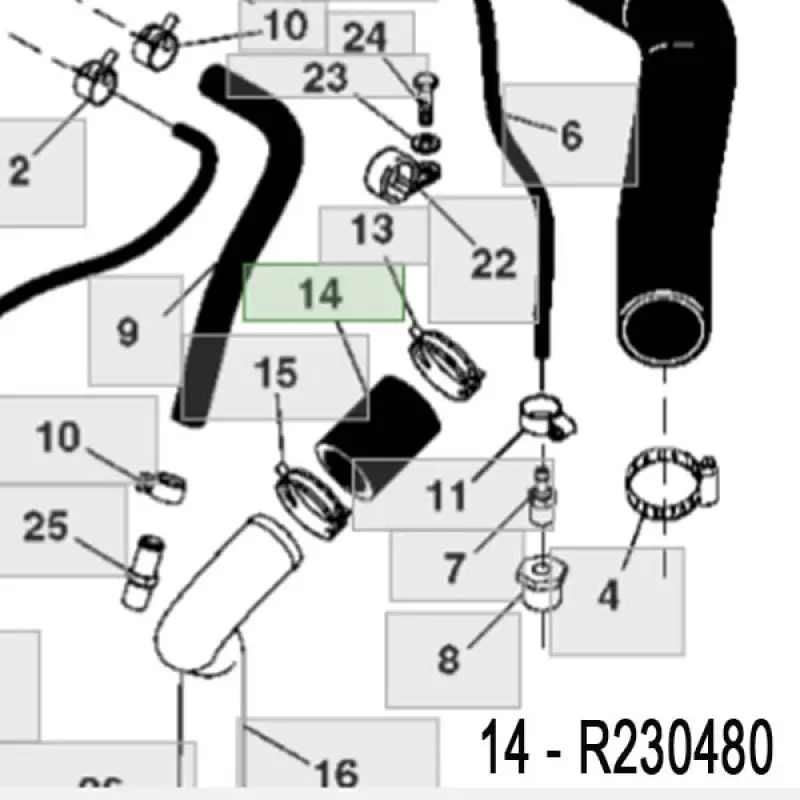 R230480 Radiator Hose John Deere