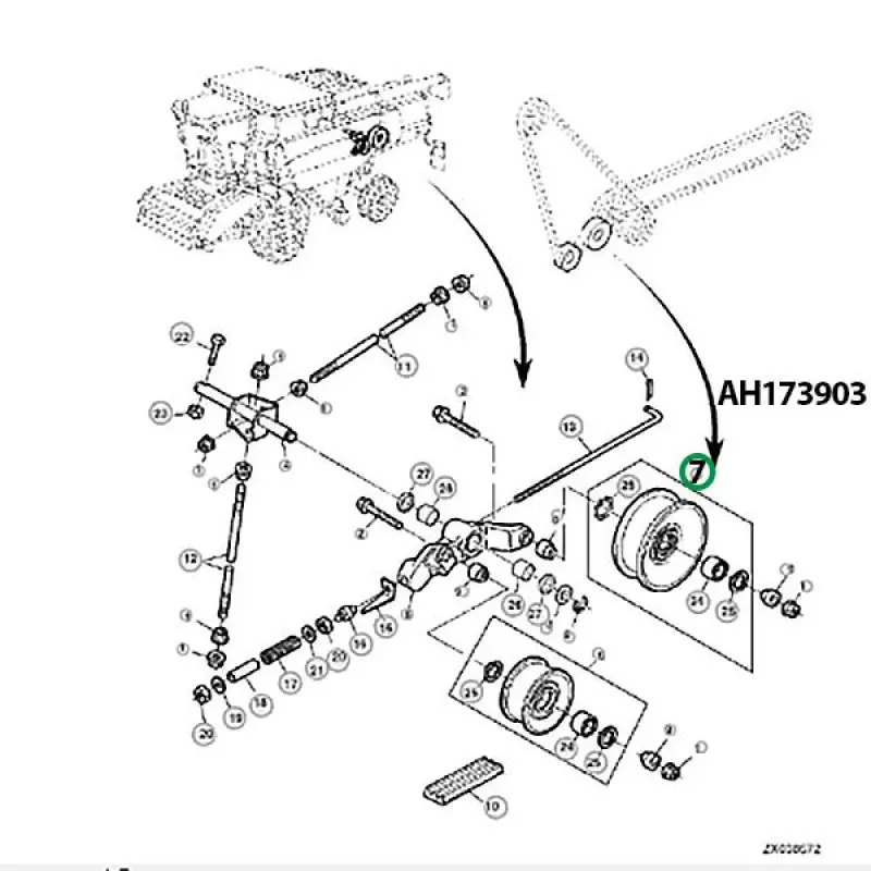 AH173903 Belt Tensioner for John Deere Chopper