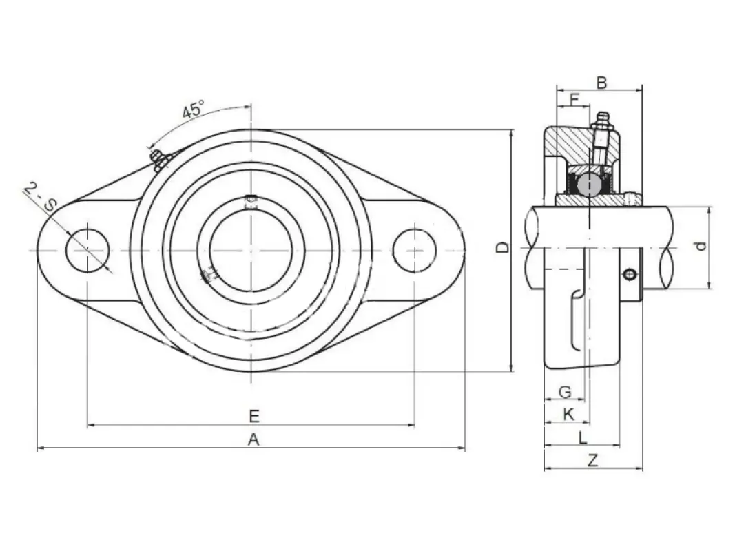 Bearing UCFL 205 Whale mounting