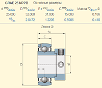 0006363410 CLAAS - RAE25-NPP-B INA Stała kulka Łożysko
