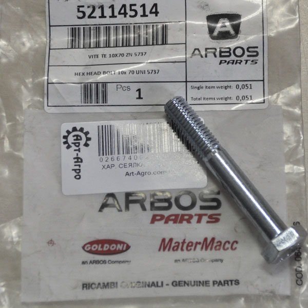 52114514 Śruba M10x70 DIN931 Matermacc