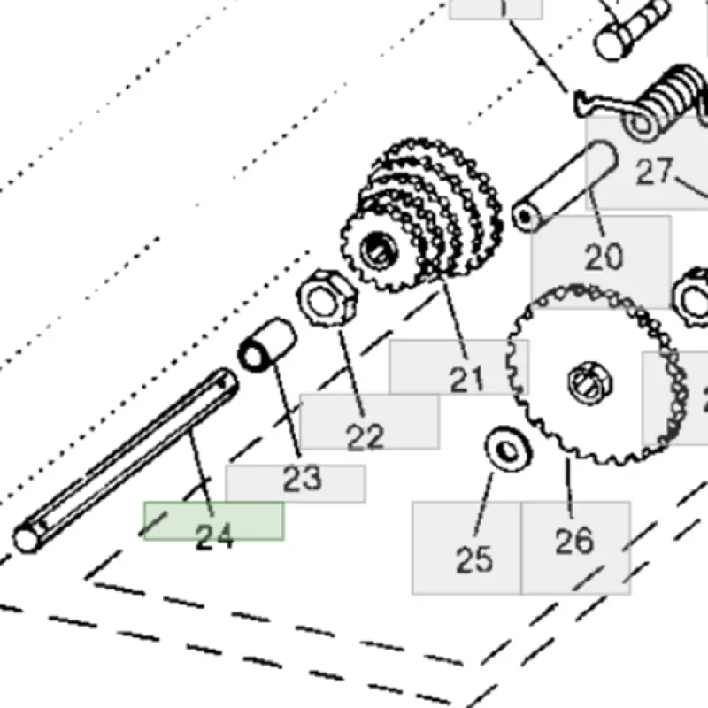 A54318 Hexagonal Shaft D-22 L-298mm John Deere (Agri Parts)