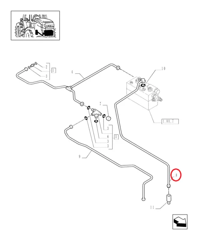 47134015 Rura hydrauliczna CNH