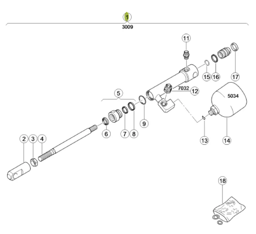 000040796.4 Siłownik hydrauliczny do regulacji klepiska Claas