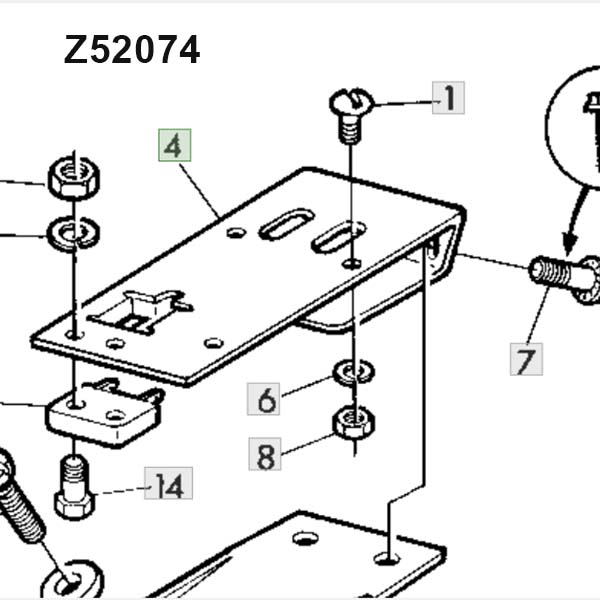 Z52074 Wspornik elektrozaworu wytrząsacza słomy John Deere