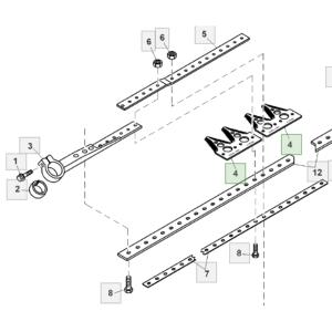 H153329 Podwójny segment noża żniwiarki John Deere (drobne nacięcie)