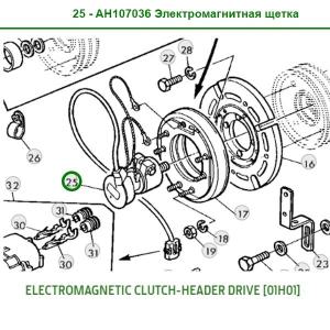 AH107036 Electromagnetic Clutch Brush John Deere